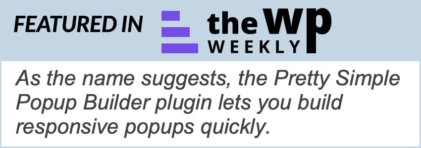 Featured in The WP Weekly