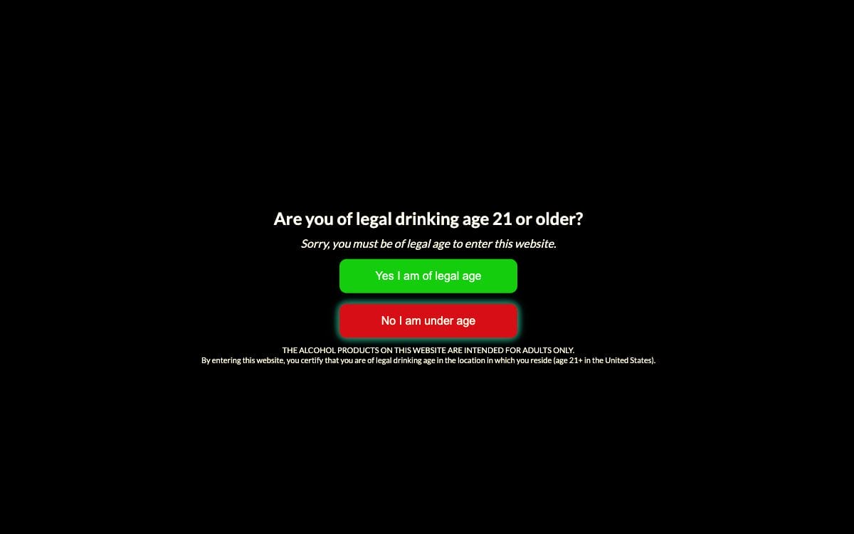 Easy Age Verify plugin screenshot - Alcohol 21+