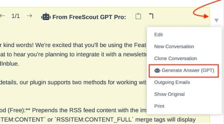 FreeScout GPT Module Features Thumbnail - Generated More Answers