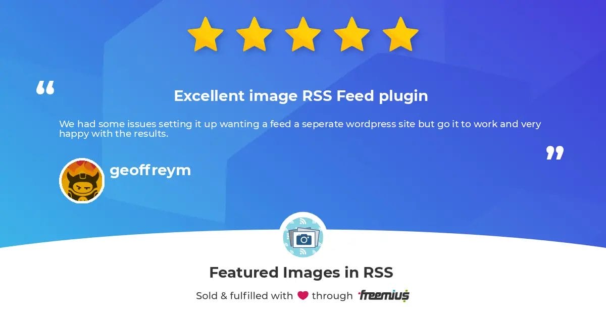 Excellent image RSS Feed plugin