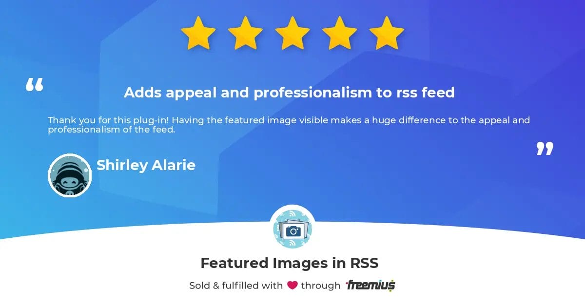 Adds appeal and professionalism to rss feed